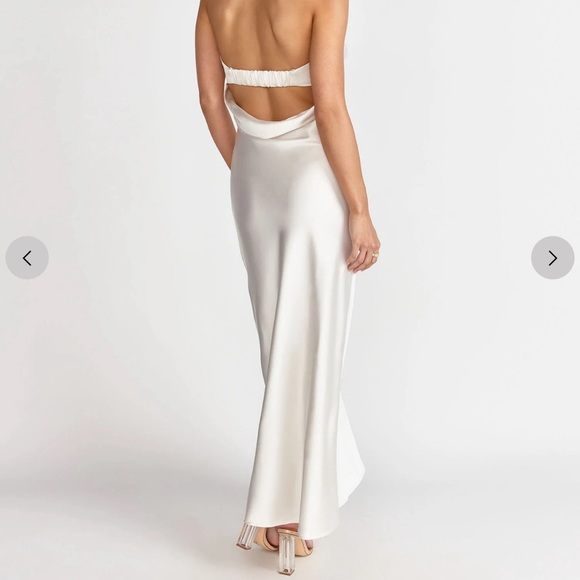 NWT - NY&Co - Strapless Cowl Neck Satin Maxi Dress - Sz M - Picture 3 of 6